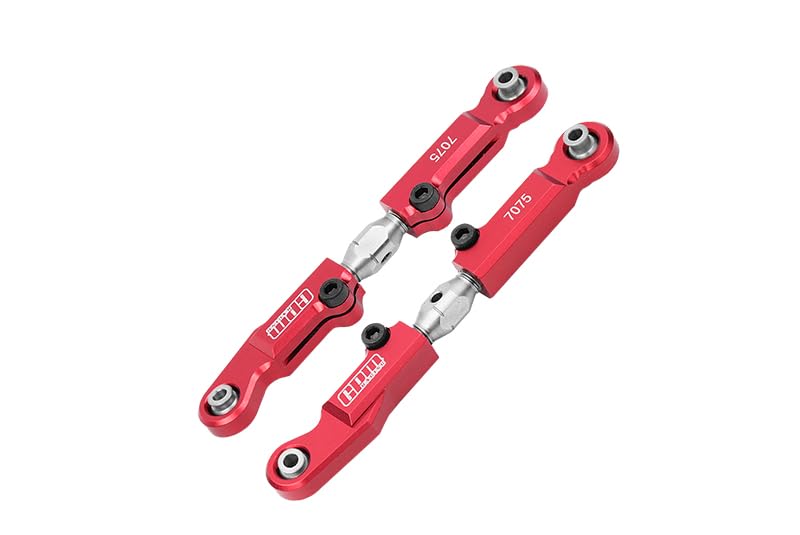 GPM Aluminum 7075 + Stainless Steel Rear Camber Links for Tekno 1/10 MT410 2.0 4X4 Pro (Red) - color: Red