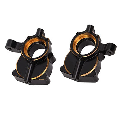 2Pcs Brass Portal Axle Portal Housing, RC Brass Steering Cup, Black Coated Rustproof Steering Knuckle for RGT EX86190 LC76 1/10 RC Crawler Car, Enhances Stability and Lowers Center