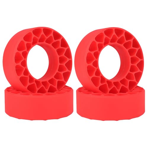HobbyPark 1.0 Tires Silicone Inserts Foam fit 56-58mm*24mm for 1/18 1/24 Scale RC Crawler Truck, Super Soft, 4pcs (Red) - color: Red (Small)