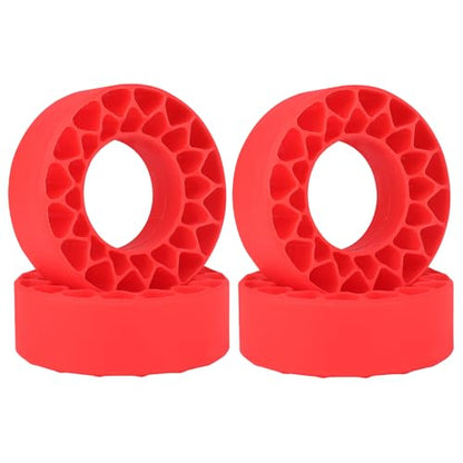 HobbyPark 1.0 Tires Silicone Inserts Foam fit 56-58mm*24mm for 1/18 1/24 Scale RC Crawler Truck, Super Soft, 4pcs (Red) - color: Red (Small)