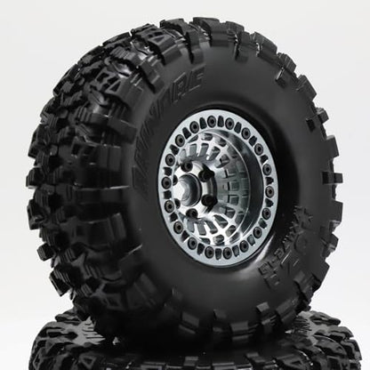 GOTECK RC Rims 1.9 Inch Beadlock Wheel Negative Offset -10mm CNC Aluminum Wheel Rim Wheel Hub 4pcs-Set for Axial SCX10 Pro TRX4 VS4-10 Gen8 RC4WD 1/10 RC Crawler Car - color: Gs10