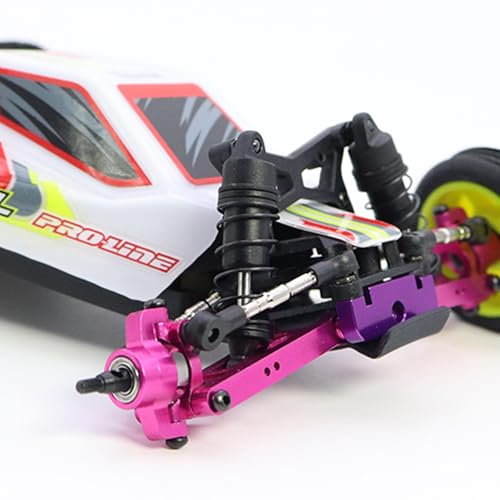 Metal Steering Knuckles C Hubs Suspension Arms CVD Shaft for 1/24 Losi Micro b Rc Car 2WD Buggy Chassis Plate Linkage Upgrades (Caster Blocks Pink)