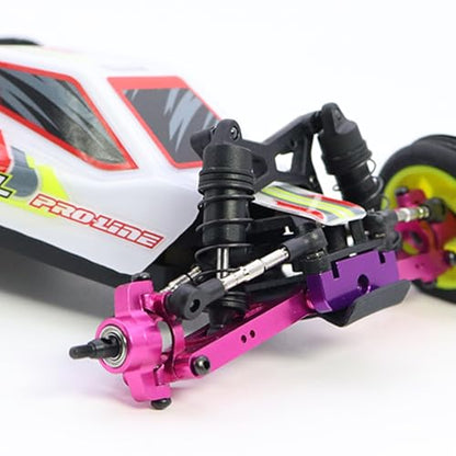 Metal Steering Knuckles C Hubs Suspension Arms CVD Shaft for 1/24 Losi Micro b Rc Car 2WD Buggy Chassis Plate Linkage Upgrades (Caster Blocks Pink)