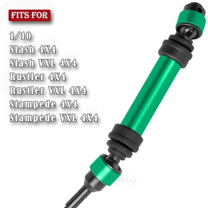 RC Drive Shaft CVD Axles Upgrades Part for 1/10 Slash VXL 4X4,Rustler VXL 4X4,Stampede VXL 4X4,#45 Steel Front Rear Driveshaft with Hex,Green - color: Green - Upgrades