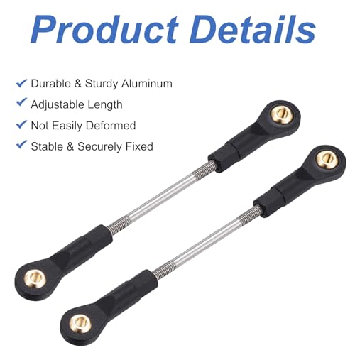 MECCANIXITY 2Pcs Adjustable Turnbuckles Camber Links, 79-89mm Turnbuckle Rod Steering Servo Linkage with M3 Ball Head Rod Ends for RC Car Replace Parts DIY - size: 79-89mm