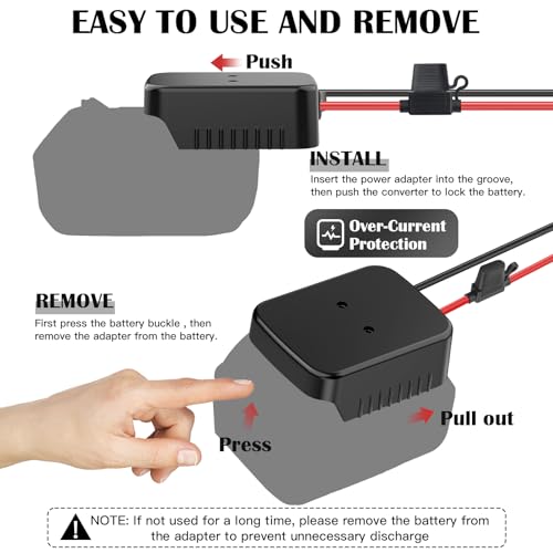2 Packs Adapters Compatible with Makita 18V Battery for Power Wheel Battery Adapter, Power Tool, DIY RC Toy Car, Power Connector Conversion Kit with Switch & Fuse, 12AWG Wire, Wire Terminal