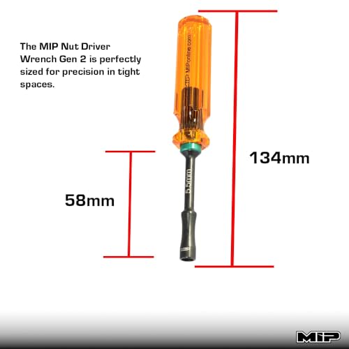 MIP 9803 5.5mm Metric Hex Nut Driver RC Tool – Precision Grip Hex Screwdriver with Deep Socket for RC Car Repair, Made 100% in USA - size: 5.5mm