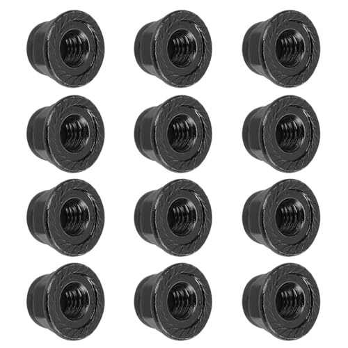 Demeras Wheel Lock Nut Non Slip Metal Tire Lock Nut 4mm Compatible with Axial SCX10 1 10 RC Model Car 12PCS(Black)