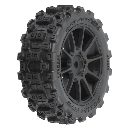 Pro-Line Racing Badlands MX 1.9" All-Terrain Buggy Tires 4 Mounted on Mach-10 Black 1.9" 12mm Hex Wheels for Typhon GROM 4x4 Front or Rear PRO1024610