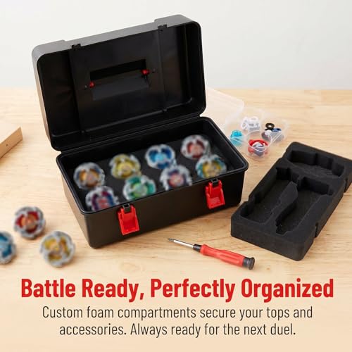 Abaodam Battle Tops Storage Case, Plastic Carrying Box with Handle, 8.66 In | Spinning Top Organizer, Toy Travel Case Compatible with Beyblade, Gyro And Accessories
