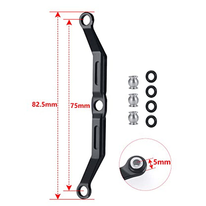 Aluminum Steering Link for 1/18th TRX4M RC Crawler Car Upgrades (Black) - color: Black