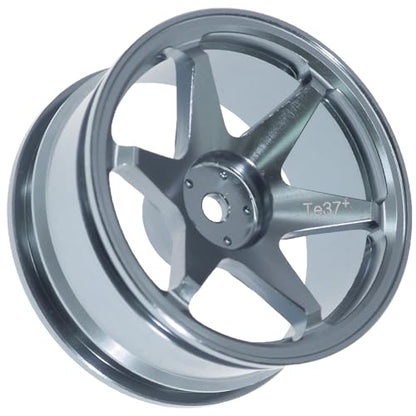REDSPIDER • 1/10 RC Drift Wheels Rims 12mm Hex Alloy Aluminum for 1:10 Scale Rally Racing Car Tires Tamiya TT01 TT02 XV01 TA06 A959 PTG2 HPI KYOSHO HSP PTG2 Touring Street Tyres 4PCS (Titanium) - color: Titanium