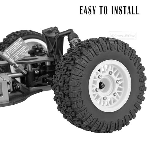 RC Wheels and Tires Truck Tires Short Course Tires for 1/10 Scale Car Arrm a Senton,Slash 2WD 4×4,Axia1,Rc 4wd,Red cat,Plastic Wheels Rubber Tires,4pcs,White - color: White(4pcs)