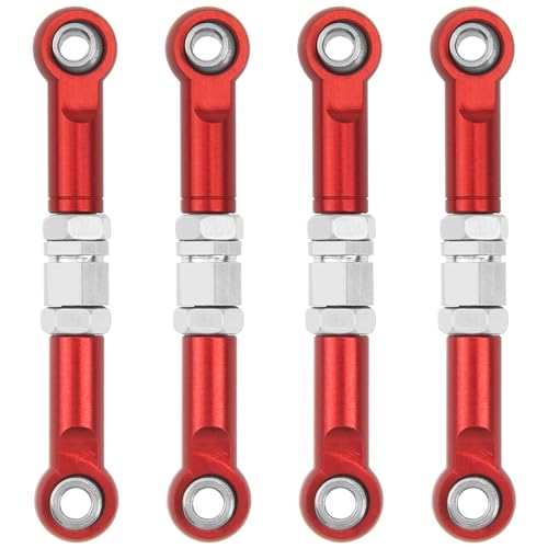 Share Goo 4Pcs ShareGoo Metal Steering Rod Servo Linkages Turnbuckle Compatible with Hyper Go MJX 16207 16208 16209 16210 H16BM H16GT H16DR 1/16 RC Car (Red) - color: Red