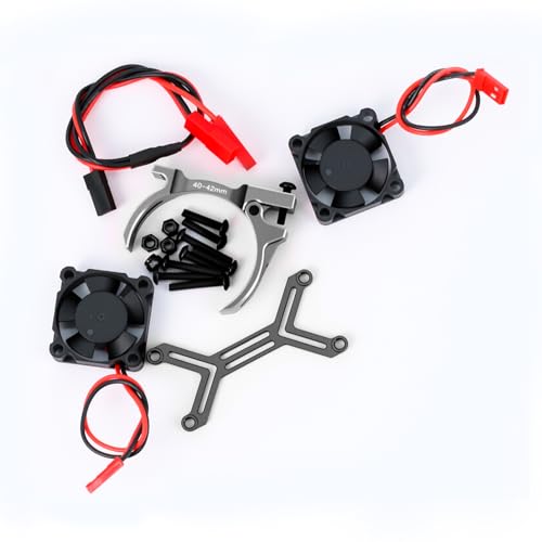 Metal 40-42MM 20000RPM Motor Cooling Fan Heat Sinks for Arrma 4068 4074 4274 4268 RC Motors(Black) - color: Black