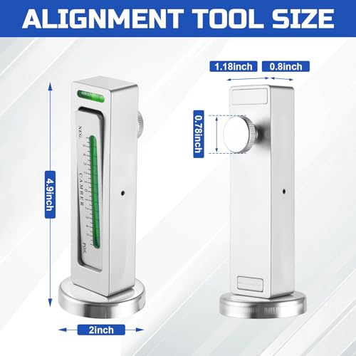 Universal Magnetic Gauge Tool, High-Accuracy Camber Caster Gauge, Strong Magnetic Base Adjustable Wheel Alignment Tool for Automotive Vehicle Truck RV Tire Repair, Car Accessories(Silver) - color: Sliver-1pc