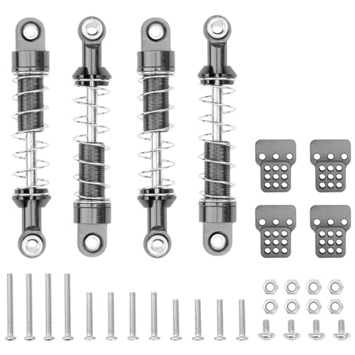 Metal Shock Absorber Damper Suspension with Extender Seat Mount Compatible with 1/12 MN D90 D91 D96 D99 D99S MN90 MN99S WPL C14 C24 C34 1/16 RC Crawler Car (Titanium) - color: Titanium