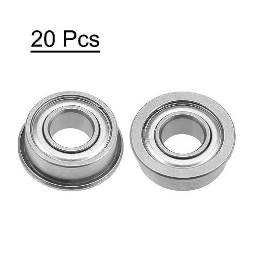 uxcell F686ZZ Flanged Ball Bearing 6x13x5mm Double Shielded Chrome Steel Flange Bearings, 20pcs - size: 6x13x5mm