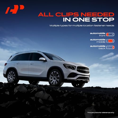 A-Premium 270PCS Fastener Retainer Clip Kit Compatible with Cadillac | for DeVille 2000-2005, Bumper Mud Shield Door Trim Panel Fender Wheelhouse Radiator Splash Shield Hood, Nylon Pin Rivet