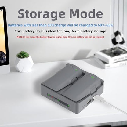 Battery Charger for DJI Neo 2 Drone Battery Charging Hub Two Way Channel Charger (Grey)