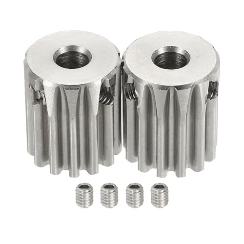 uxcell 2Pcs 1 Mod 13T Spur Gear 5mm Bore, 304 Stainless Steel Pinion Gear, 20°Pressure Angle, for Spur Rack and RC Model Car or Motor DIY - size: 1 Mod 13T, 5mm