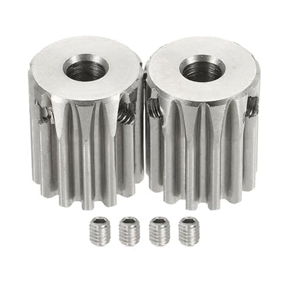 uxcell 2Pcs 1 Mod 13T Spur Gear 5mm Bore, 304 Stainless Steel Pinion Gear, 20°Pressure Angle, for Spur Rack and RC Model Car or Motor DIY - size: 1 Mod 13T, 5mm