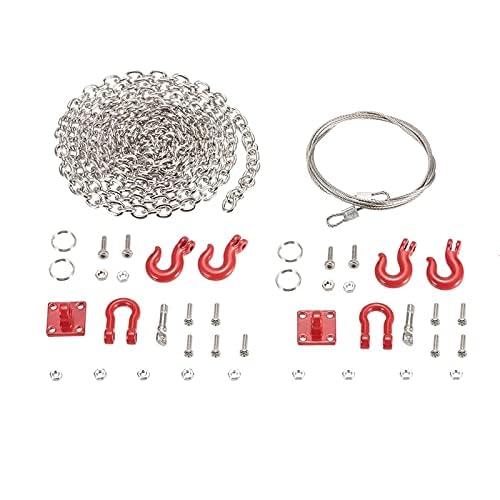 Tow Hook Trailer Chain for 1:10 RC Car Crawler, Tow Hook Steel Tow Rope,U Shaped Rescue Tow Hook for Traxxas Trx4 Axial Scx10 Wraith D90 Tamiya
