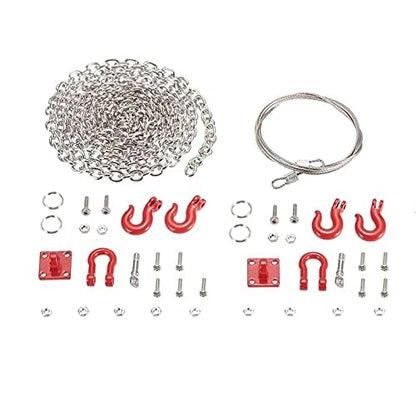 Tow Hook Trailer Chain for 1:10 RC Car Crawler, Tow Hook Steel Tow Rope,U Shaped Rescue Tow Hook for Traxxas Trx4 Axial Scx10 Wraith D90 Tamiya
