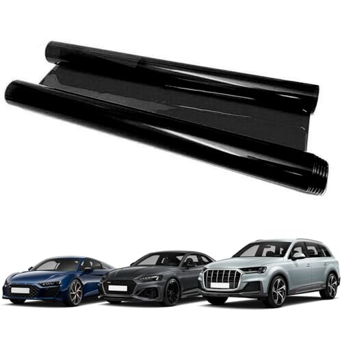 Tint Film for Taillight Headlight Fog Light, 12×48 Inches Vinyl Self-Adhesive Car Tail Light Tape, Brake Light Headlight Cover Protection Film Color Shiny Chameleon Sticker (Black) - color: Black