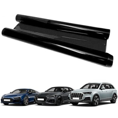 Tint Film for Taillight Headlight Fog Light, 12×48 Inches Vinyl Self-Adhesive Car Tail Light Tape, Brake Light Headlight Cover Protection Film Color Shiny Chameleon Sticker (Black) - color: Black