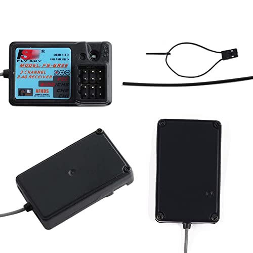 Flysky Receiver FS-GR3E Upgraded Waterproof Long Range AFHDS 3CH 2.4G Receiver for FS-i6X/FS-T6 / FS-i10 / TH9X /FS-GT2 /FS-GT2B /FS-GT3B /FS-GT3C/ FS-iT4S Transmitter for Crawlers (Pack of 2)