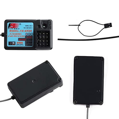 Flysky Receiver FS-GR3E Upgraded Waterproof Long Range AFHDS 3CH 2.4G Receiver for FS-i6X/FS-T6 / FS-i10 / TH9X /FS-GT2 /FS-GT2B /FS-GT3B /FS-GT3C/ FS-iT4S Transmitter for Crawlers (Pack of 2)
