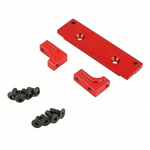 1/10 Metal Alloy Front Axle Servo Mount Holder Servo Fixed Bracket for AXI03004 Capra 1.9 RC Car Alloy Upgrade Parts (Red) - color: Red