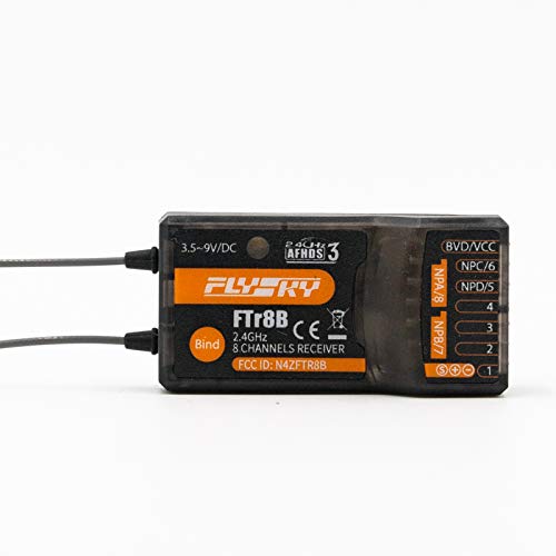 GoolRC Flysky FTr8B Receiver, 2.4GHz 8CH Dual Antenna Receiver with PWM/PPM/i.Bus/S.Bus Output Compatibility with AFHDS 3 Transmitters and RF Modules PL18/PL18 Ultra/NB4+/NB4 Pro+ for RC Car Boat