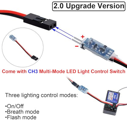 Aluminum Roll Bar with 4 LED Light Bar Roof Lamp Set for 1/18 TRX4M F-150 High Trail Crawler Truck,Chrome(2.0 Upgrade Version) - color: Chrome