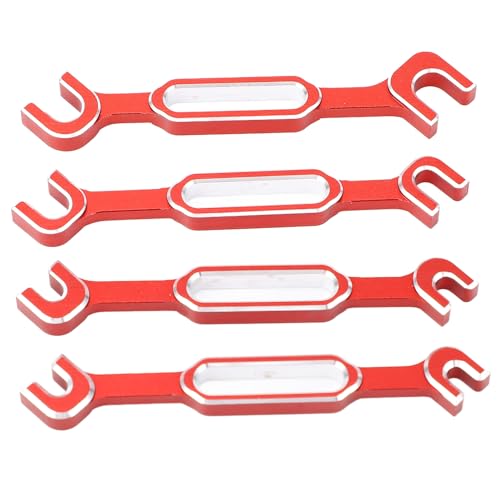RC Car Wrench, 4PCS Aluminum Alloy Turnbuckle Nut Ball Joint Remover Spanner 3.0 to 6.0mm, with Double End Design, for RC Crawler Car Boat Drone Maintenance (Red) - color: Red