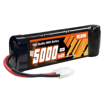 Hilldow 5000mAh 8.4V NiMH Battery with TMY Connector Rechargeable Battery for RC Car RC Truck Tamiya Hobby - color: 1PCS