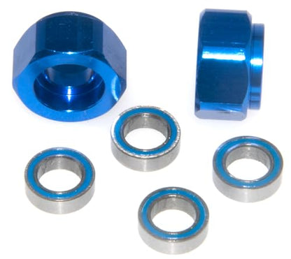 Front Wheel Hex Adapter & Bearing Compatible with 1/10 Tamiya DT03 DT-03 Upgrade RC Car Metal Part(Dark Blue) - color: Dark Blue