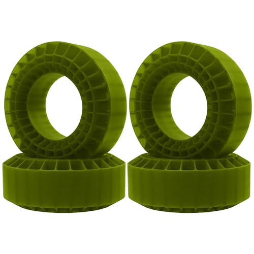 4Pcs Vgoohobby Silicone Rubber Insert Foam 1.9 Tire Inserts Foam Fit for 1.9 Crawler Tires Compatible with SCX10 TRX4 1/10 RC Crawler Car (Green) - color: Green
