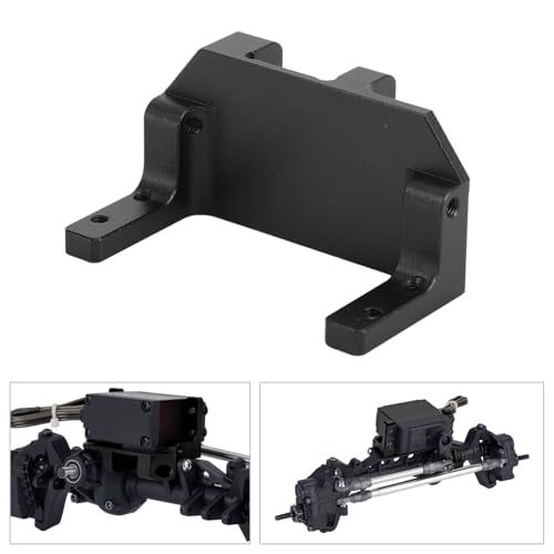 SUNGOOYUE Servo on Axle Mount, Aluminum Alloy Portal Axle 4-Link Suspension 1/10 RC Crawler Car Upgrade Parts for SCX10 III AR45P Third Generation (Black) - color: Black