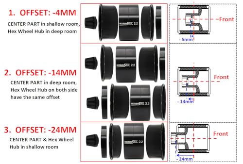2.2 Beadlock Wheels Wide 40mm Adjustable Offset Rims for 1/10 RC Mud Crawler SCX10 Capra TRX4 Gen8 Everest gen 7 Pro Upgrades, HS701600 - color: Silver & Black