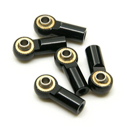 10Pcs M3 Aluminum Ball Head Holder Link Rod Ends Joint Linkage for 1/10 RC Axial SCX10 F350 D90 Etc. RC Crawler Accessories (Black)
