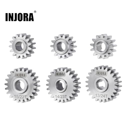 INJORA Stainless Steel 13/24T Underdrive Portal Gears Set for 1/18 RC Crawler Redcat Ascent-18 Upgrade - size: 13/24T