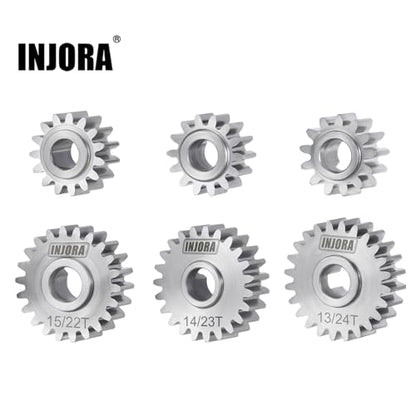 INJORA Stainless Steel 13/24T Underdrive Portal Gears Set for 1/18 RC Crawler Redcat Ascent-18 Upgrade - size: 13/24T