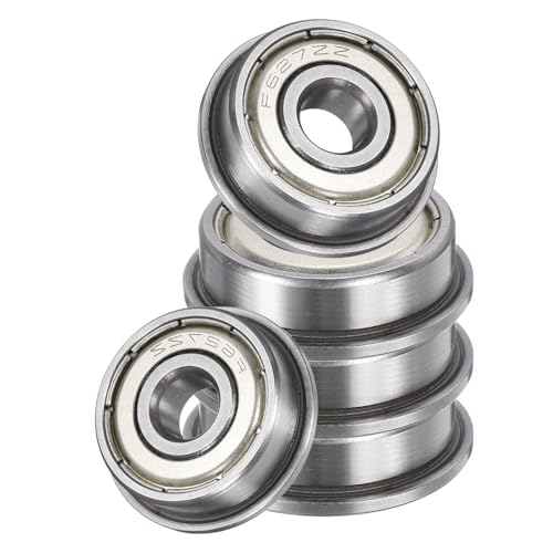 uxcell 5Pcs F627ZZ Flanged Ball Bearings, 7 x 22 x 7mm Double Shielded Chrome Steel Deep Groove Bearing, ABEC5 - size: F627ZZ 7 x 22 x 7mm
