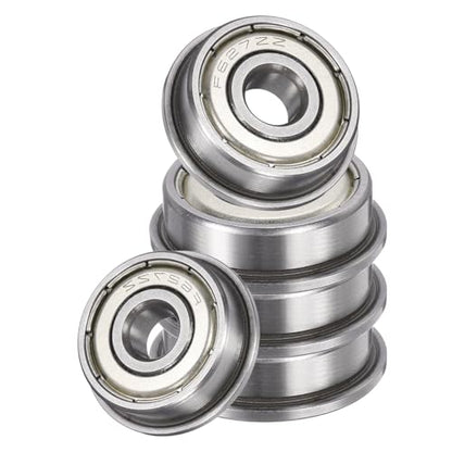 uxcell 5Pcs F627ZZ Flanged Ball Bearings, 7 x 22 x 7mm Double Shielded Chrome Steel Deep Groove Bearing, ABEC5 - size: F627ZZ 7 x 22 x 7mm