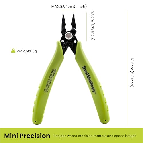 Smithology Mini Needle Nose Pliers 3-Pack, 5.3" Long Nose, Serrated Jaws | Hidden Spring, Non-Slip Grip, Precision Tips — Electronics Repair, Jewelry, 3D Printing, Model Building, Beading, DIY Crafts