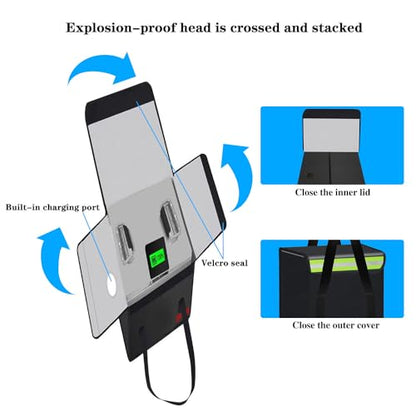 200 * 200 * 320mm Ebike Battery Safe Bag Large Capatity for Lipo Battery Pack Storage Charging Transport,Home Office Travel Lipo Safe Storage Pouch - size: 200*200*320mm