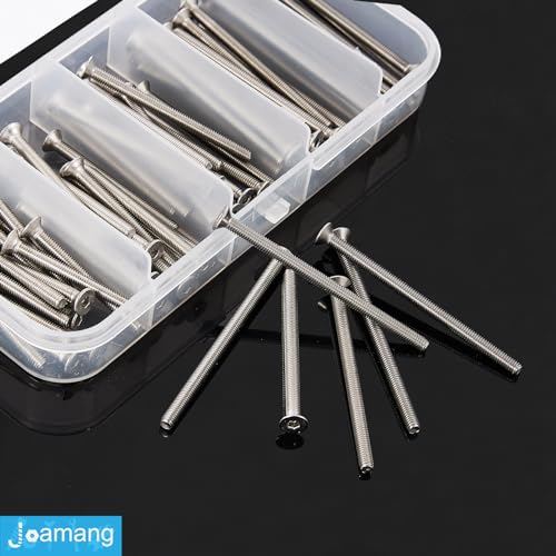 M3 x 30mm 35mm 40mm 45mm 50mm Flat Head Hex Socket Cap Screws Countersunk Bolts, Stainless Steel 304, Metric Allen Hex Drive, Bright Finish, Fully Threaded, Assortment Kit 75PCS - size: M3x30/35/40/45/50 mm