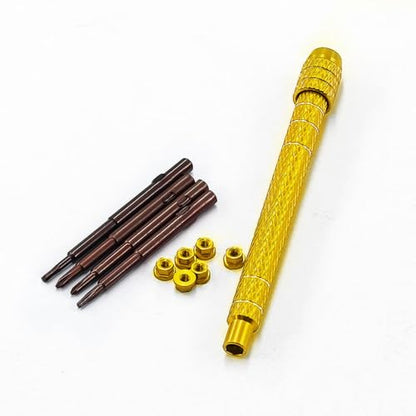 1/30 RC Screwdrivers Set H1.3 Hex T4 Plum Phillips 1.5mm 2.0mm Precision Bits With M2 Nuts Screw Driver Repair Tool Kit For 1:30 1:32 Crawler Car Axial SCX30 0.7" Tires Wheels (Glod) - color: Glod